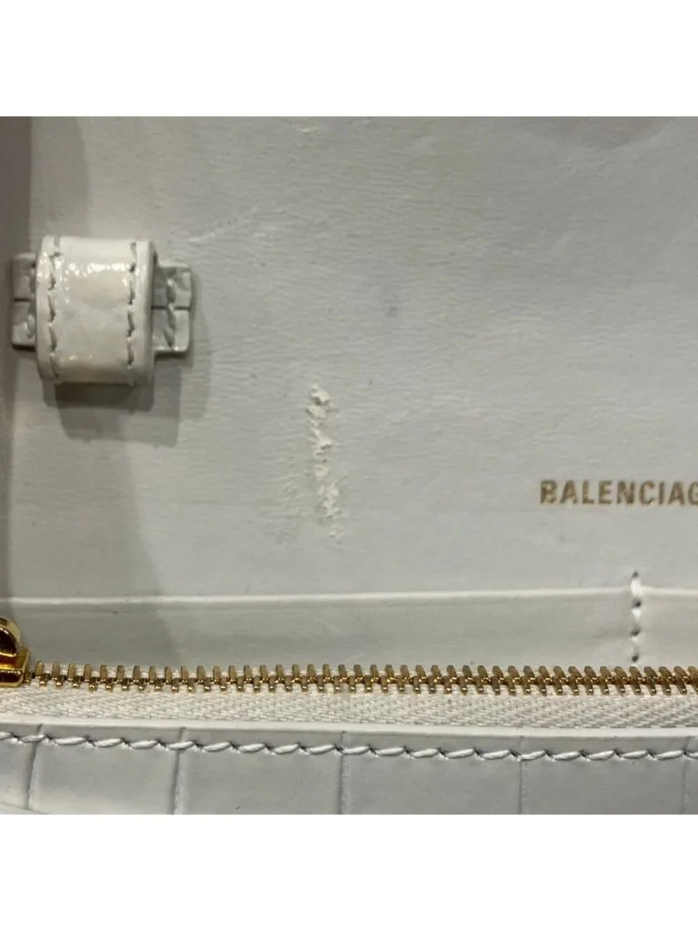 Balenciaga Hourglass Chain Wallet Shoulder Bag Leather
